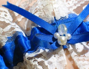 Blue and White Garter